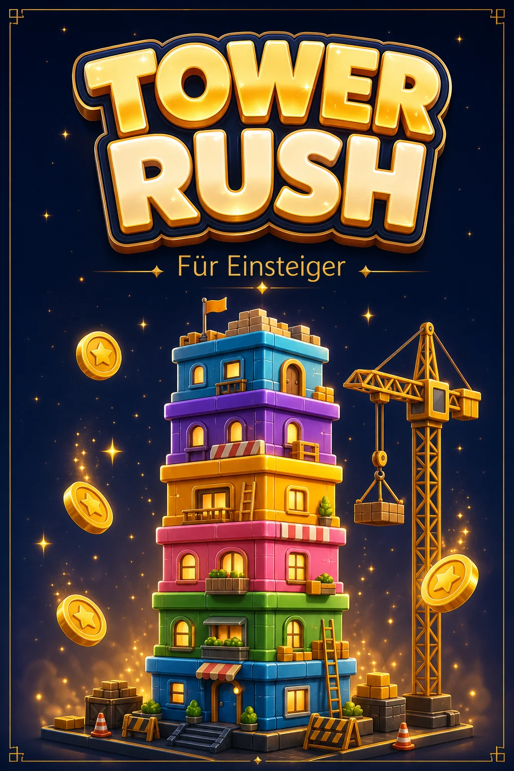 Tower Rush Spiel - Turm wächst mit steigendem Multiplikator